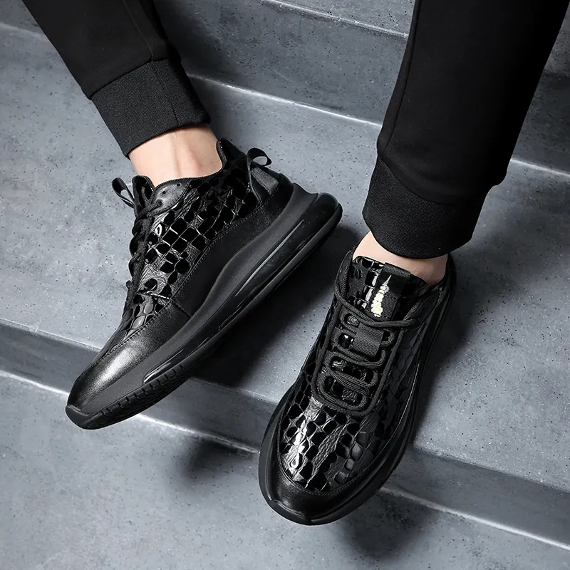 Devanro Low Top Casual Shoes Men's Black-5