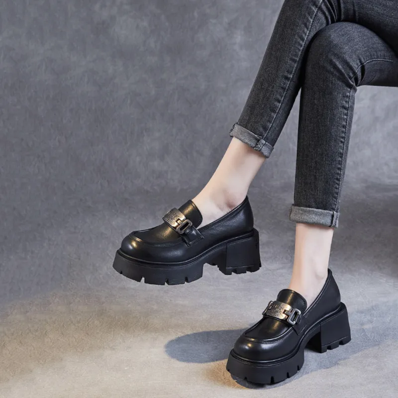 Devanro Chunky Heel High Heels 7.0cm Women's-1