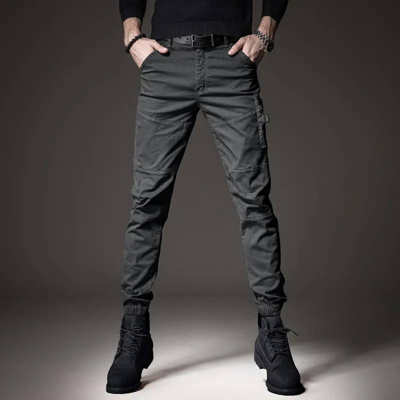 Devanro Casual Pants Men's Medium Gray-1