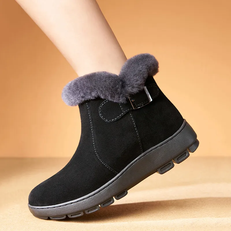 Devanro Warm Wear-Resistant Water-Resistant Slip-Resistant Short Snow Boots Women's-4