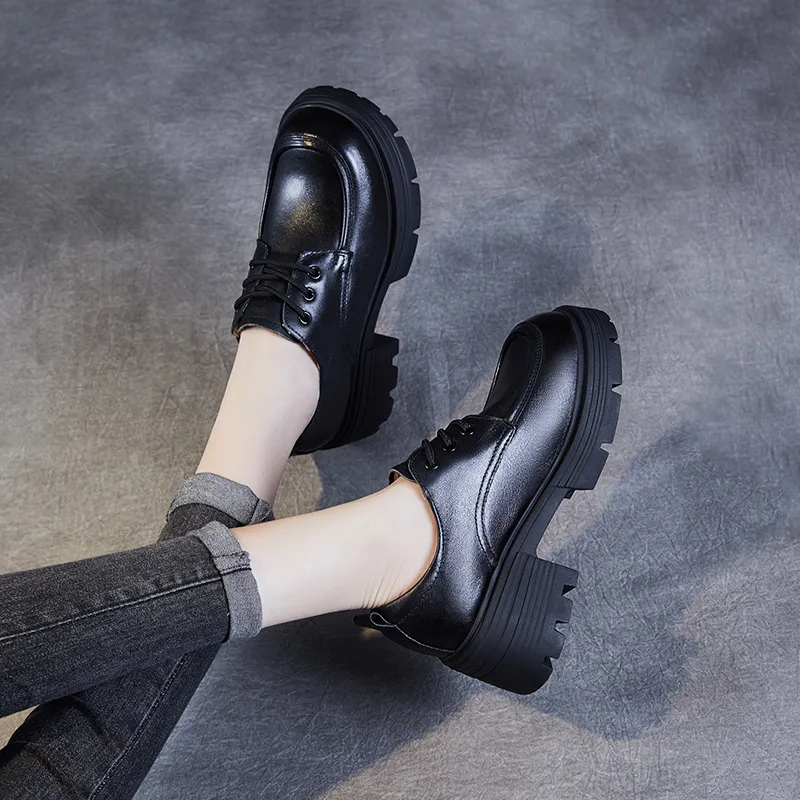 Devanro Block Heel High Heels 5.5cm Women's Black-5