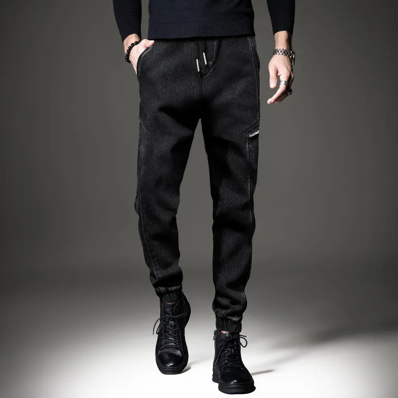 Devanro Casual Pants Men's Black-4