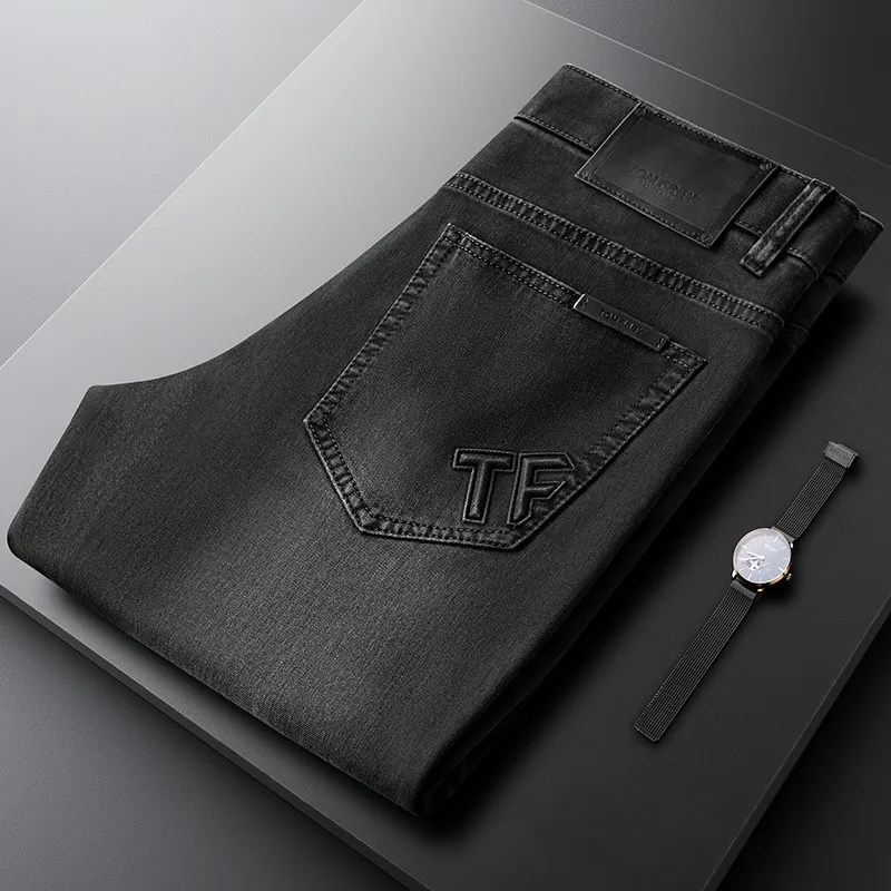 Devanro Jeans Men Black Gray-4