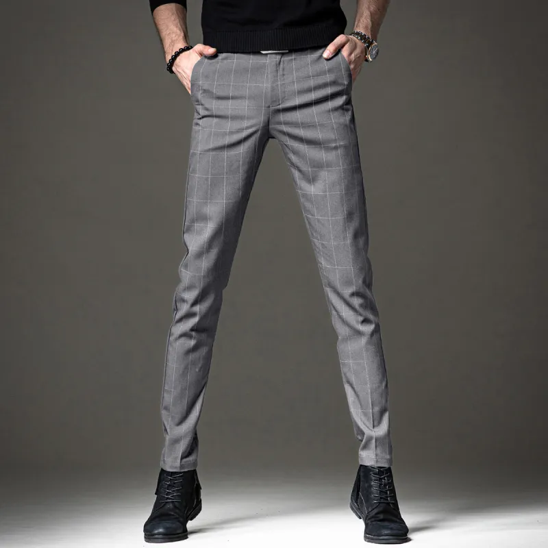 Devanro Casual Pants Men's Gray-1