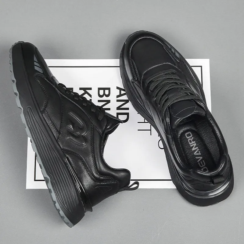 Devanro Height Increasing Wear-Resistant Breathable Slip-Resistant Low-Top Chunky Sneakers Men's-7