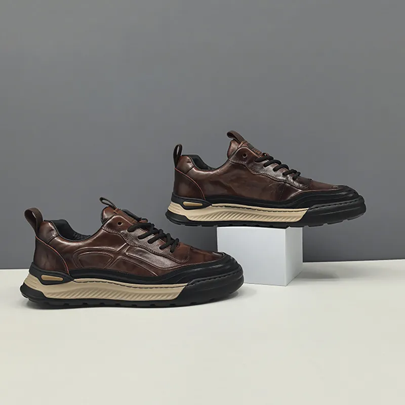 Devanro Moisture-Wicking Height Increasing Wear-Resistant Breathable Slip-Resistant Low-Top Skateboard Shoes Men's-7