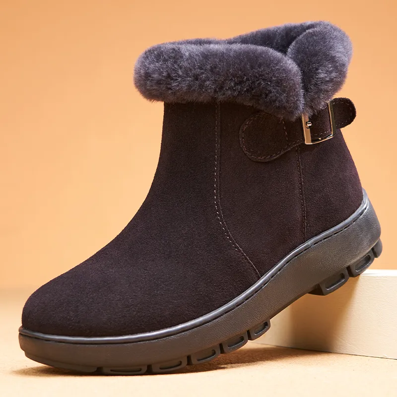 Devanro Warm Wear-Resistant Water-Resistant Slip-Resistant Short Snow Boots Women's-9