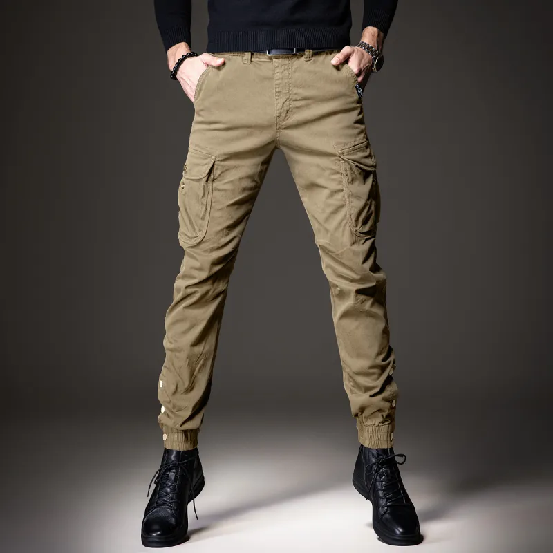 Devanro Casual Pants Men's Black-9