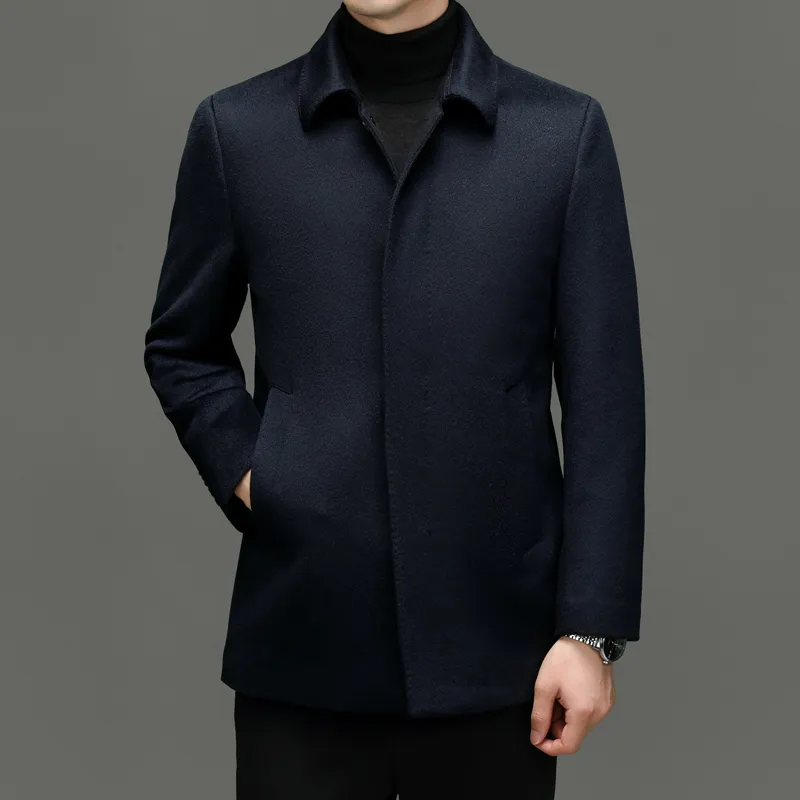 Devanro Coats Men Navy Blue-1