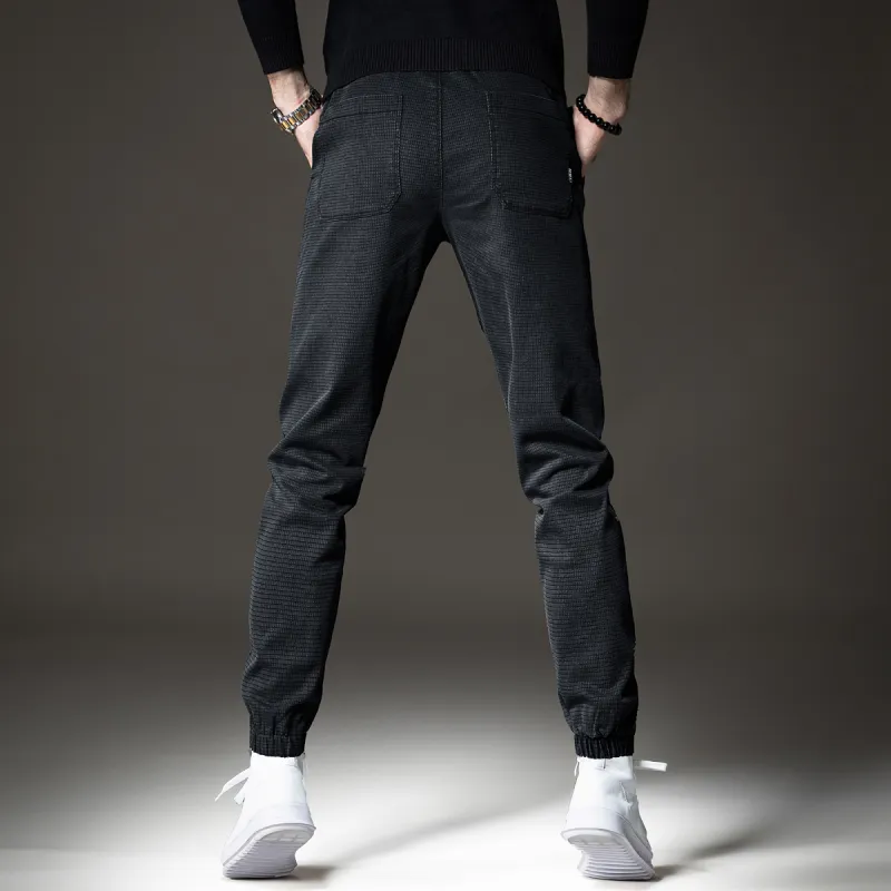 Devanro Casual Pants Men's Black Gray Color-2