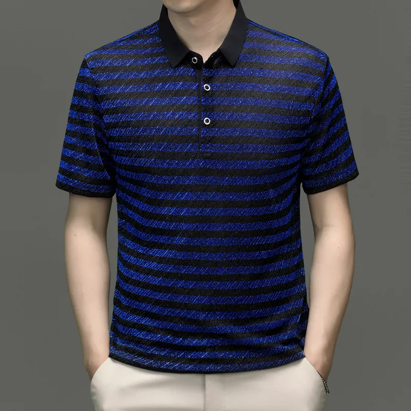 Devanro Polo Shirt Men's Black White-5