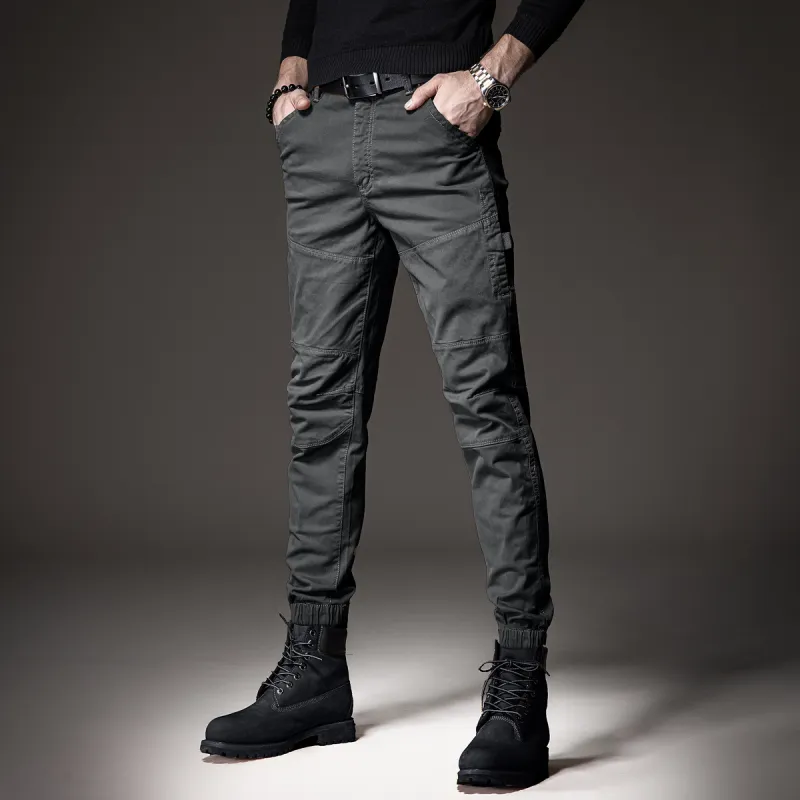 Devanro Casual Pants Men's Medium Gray-2