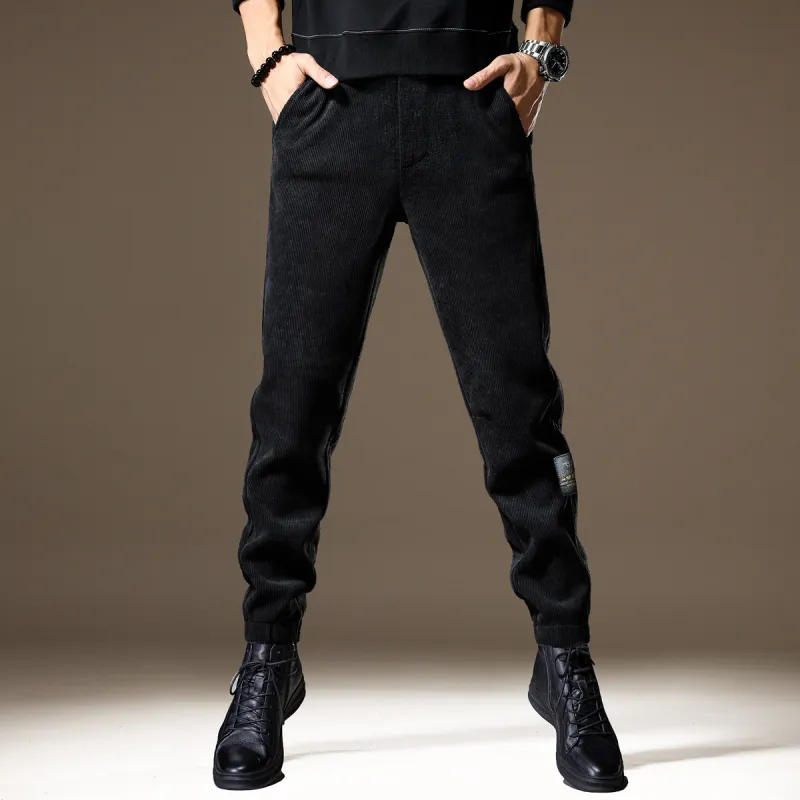 Devanro Casual Pants Men's Black-5