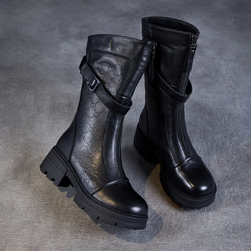 Devanro Ankle Boots 5.5cm Women's Black-6
