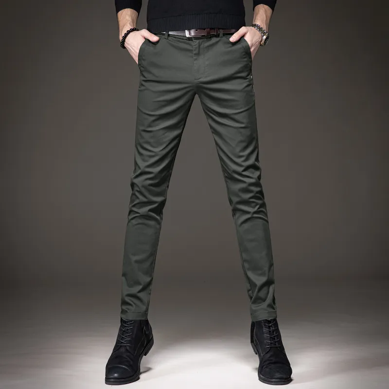 Devanro Casual Pants Men's Army Green-2