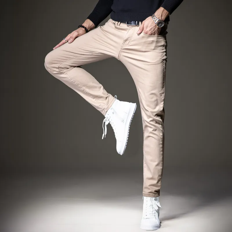 Devanro Casual Pants Men's Khaki-5