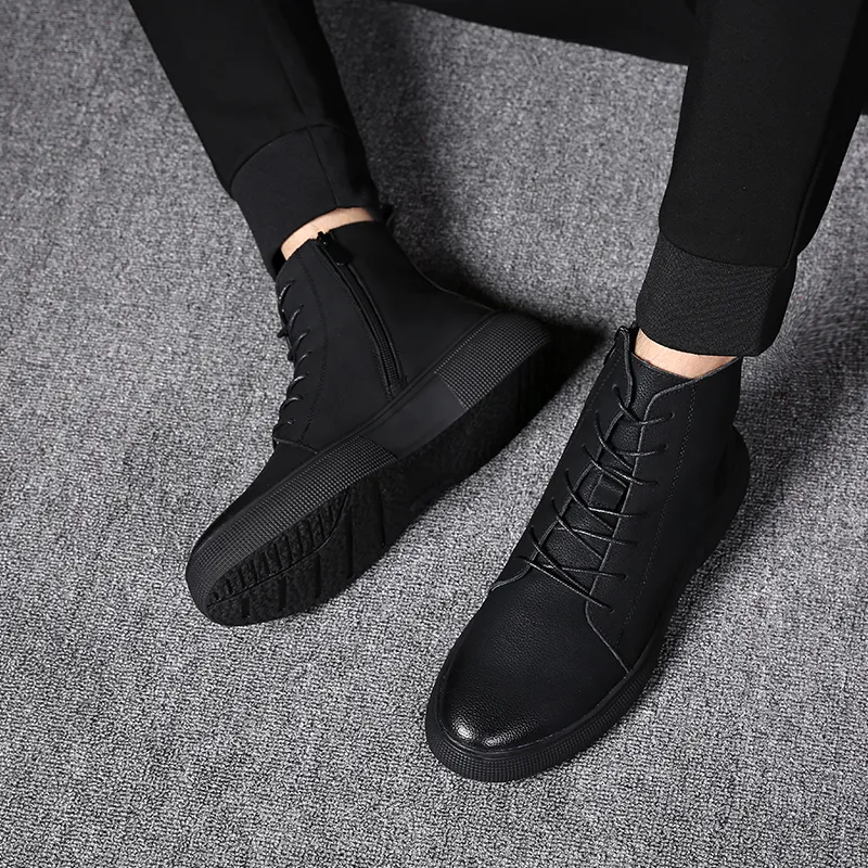 Devanro Ankle Boots Men's Black-4