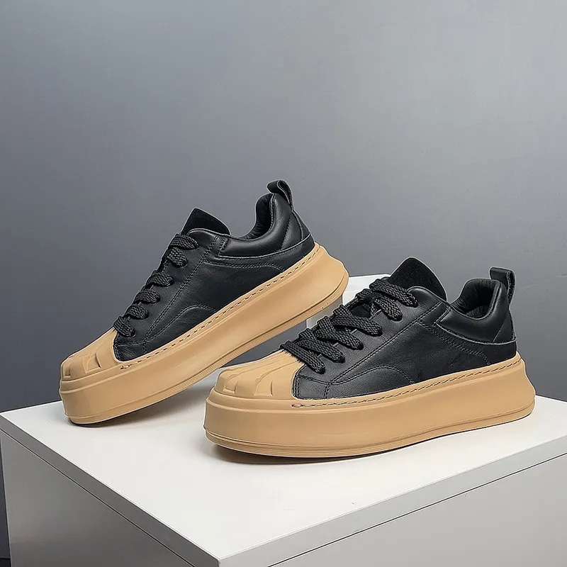Devanro Height Increasing Wear-Resistant Breathable Slip-Resistant Low-Top Skateboard Shoes Men's-2