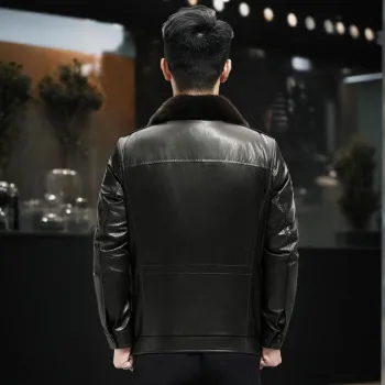 Devanro Genuine Leather Jacket Men's Classic Black