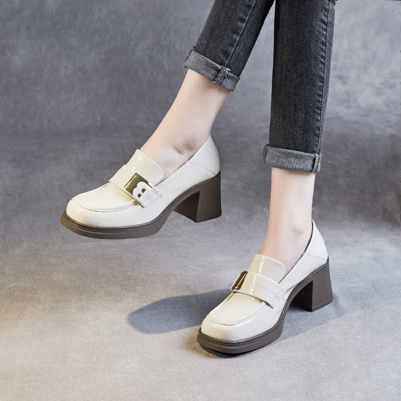 Devanro Chunky Heel High Heels 6.5cm Women's-7