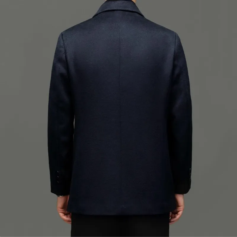 Devanro Coats Men Navy Blue-5