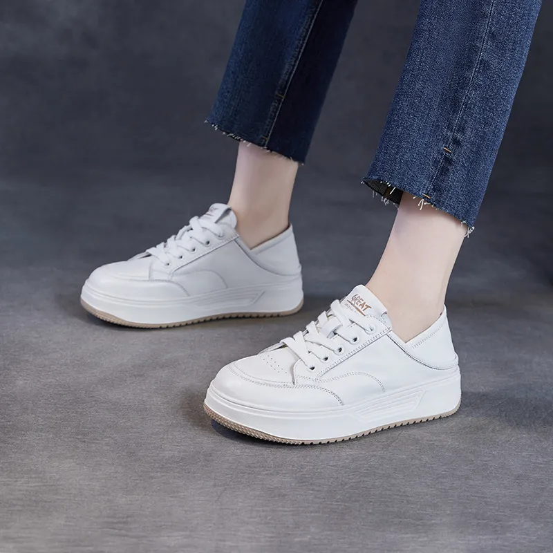 Devanro Abrasion Resistant Breathable Low Top Skateboard Shoes Women's White-4
