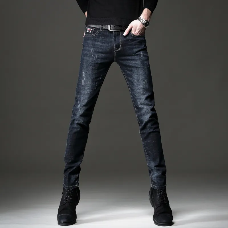 Devanro Jeans Men's Blue And Black-1