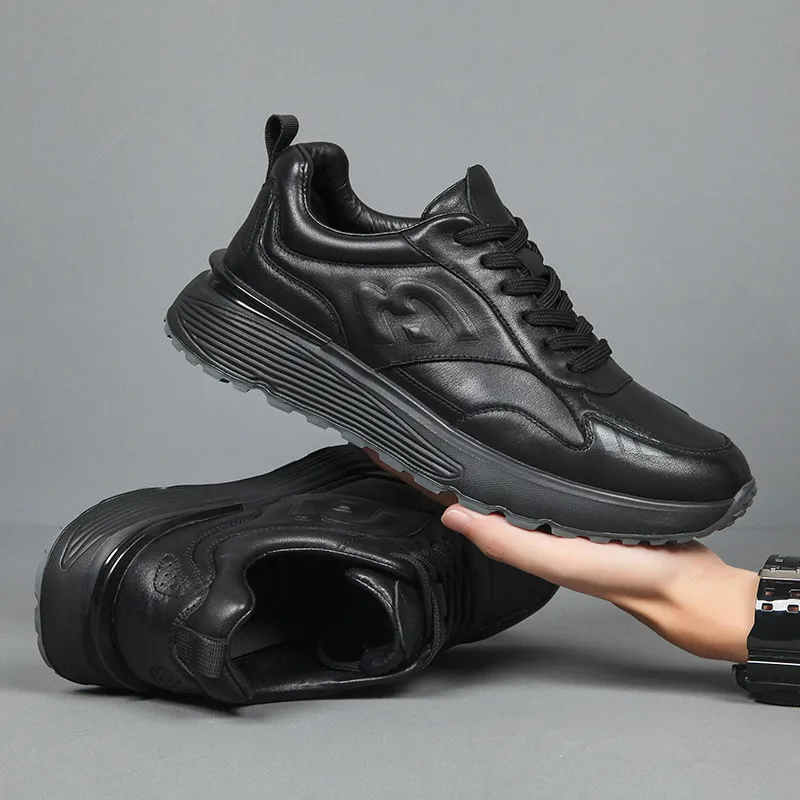 Devanro Height Increasing Wear-Resistant Breathable Slip-Resistant Low-Top Chunky Sneakers Men's-6
