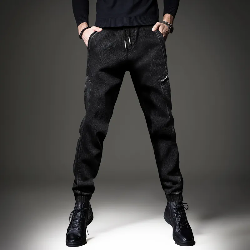 Devanro Casual Pants Men's Black-1