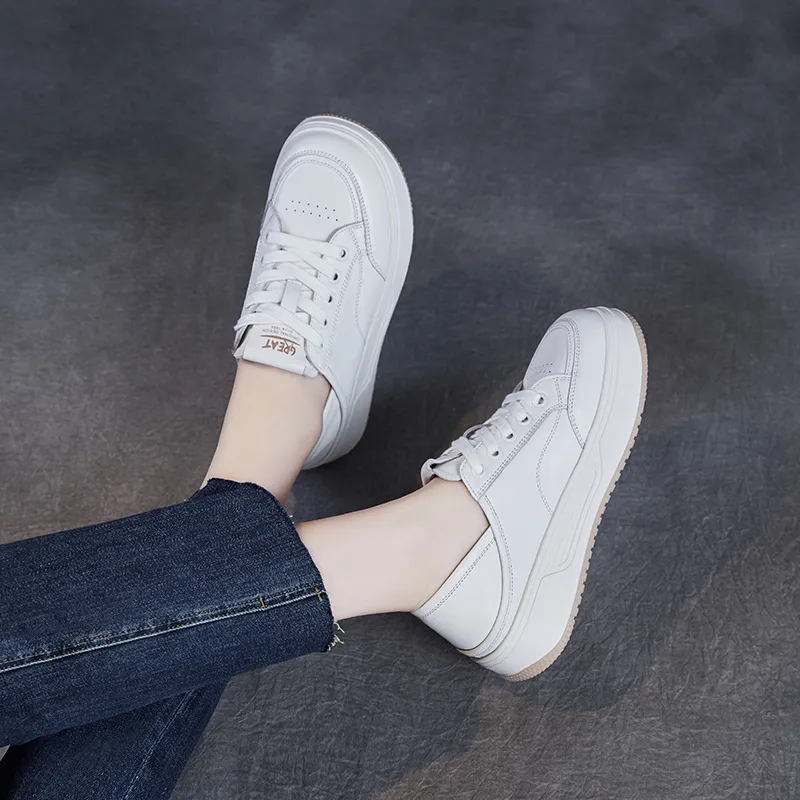 Devanro Abrasion Resistant Breathable Low Top Skateboard Shoes Women's White-3