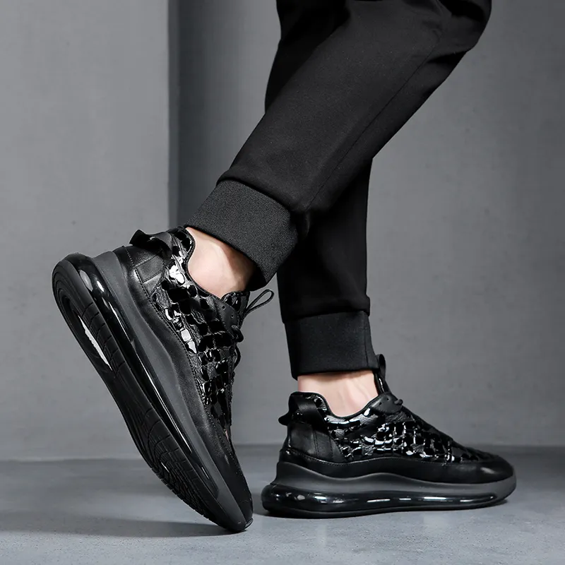Devanro Low Top Casual Shoes Men's Black-3