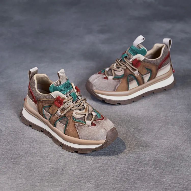 Devanro Height Increasing Wear Resistant Breathable Slip Resistant Low Top Chunky Sneakers Women's-8