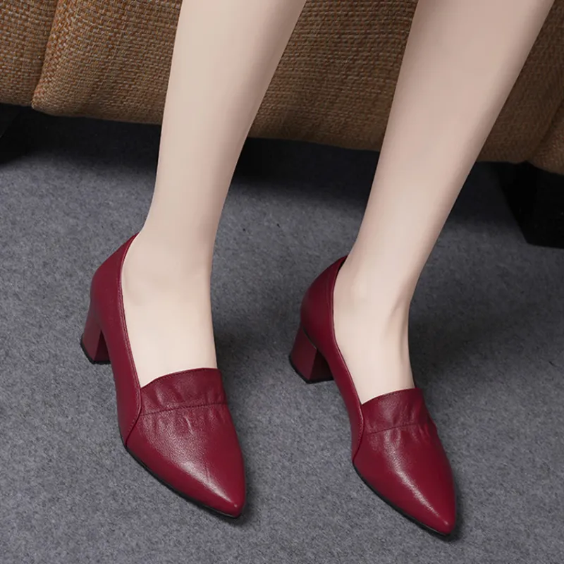 Devanro Chunky Heel High Heels 5.0cm Women's-7