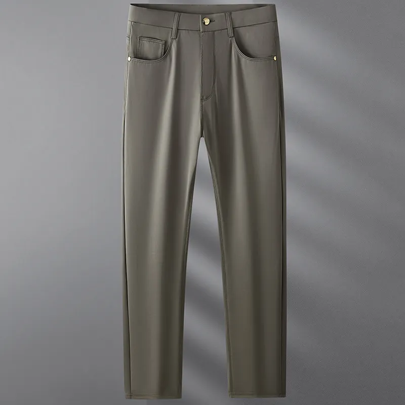 Devanro Casual Pants Men Brown-2