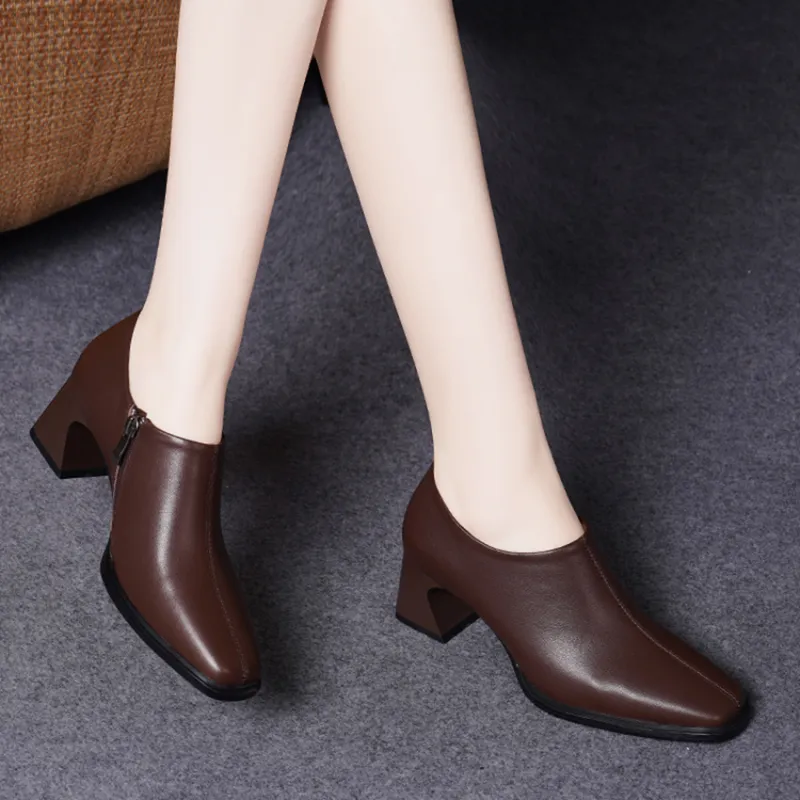 Devanro Chunky Heel High Heels 5.5cm Women's-8