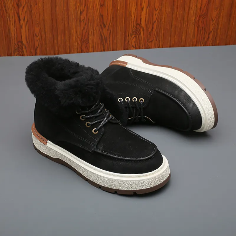 Devanro Warm Height Increasing Wear-Resistant Slip-Resistant Crew Snow Boots Men's-4