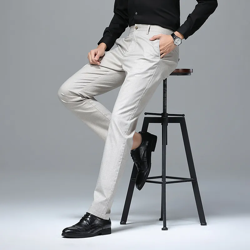 Devanro Casual Pants Men's Khaki-4