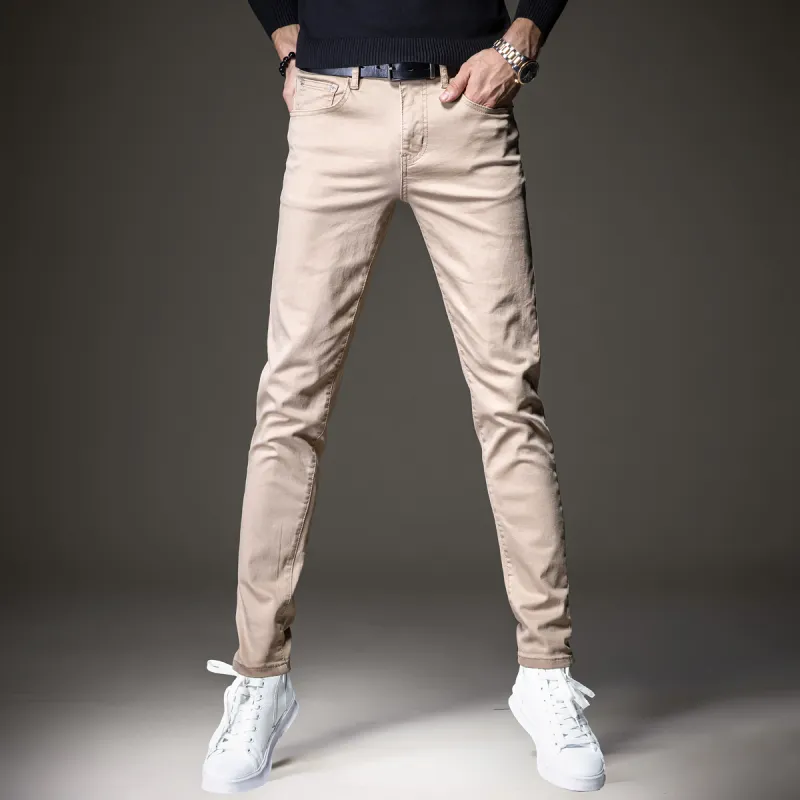 Devanro Casual Pants Men's Khaki-1