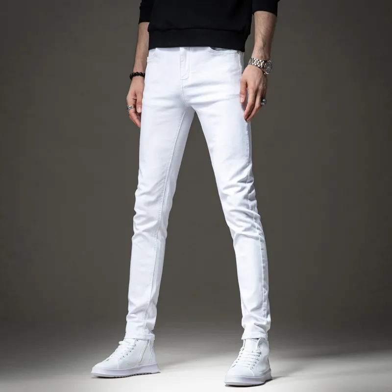 Devanro Casual Pants Men's White-2