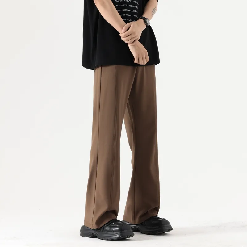 Devanro Casual Pants Men's Brown-12