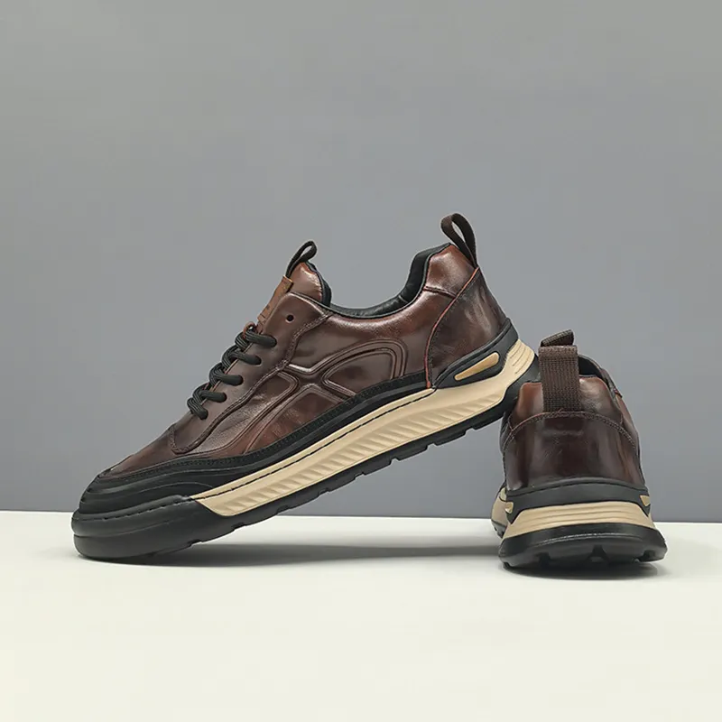 Devanro Moisture-Wicking Height Increasing Wear-Resistant Breathable Slip-Resistant Low-Top Skateboard Shoes Men's-9