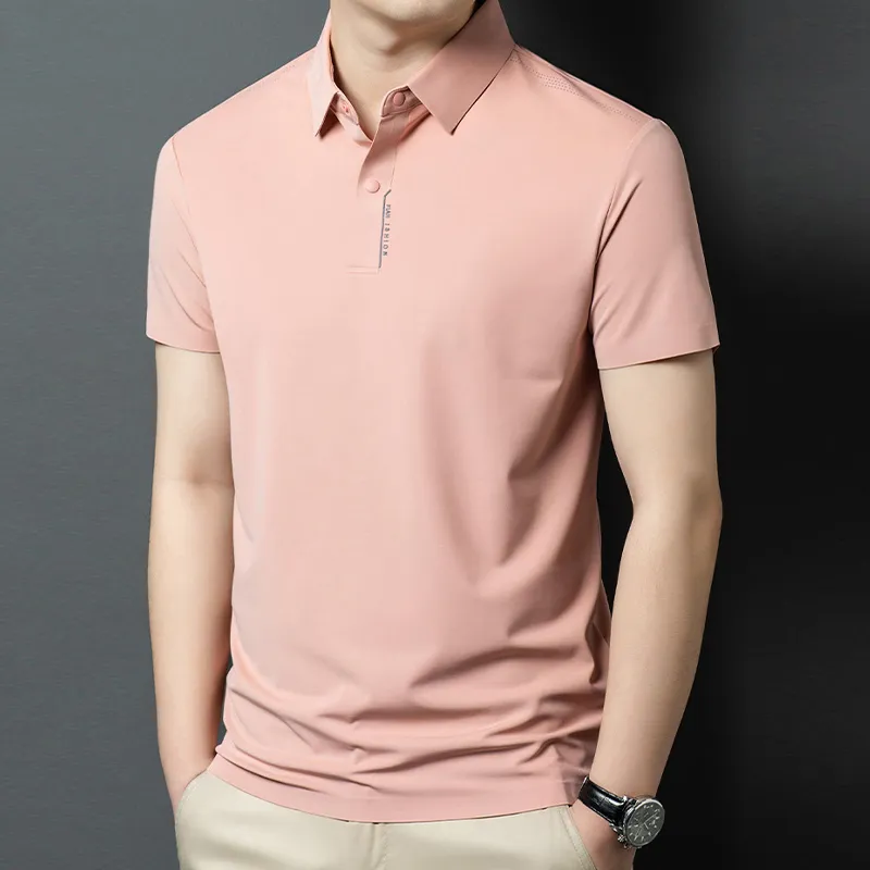 Devanro Polo Shirt Men's Light Pink-3