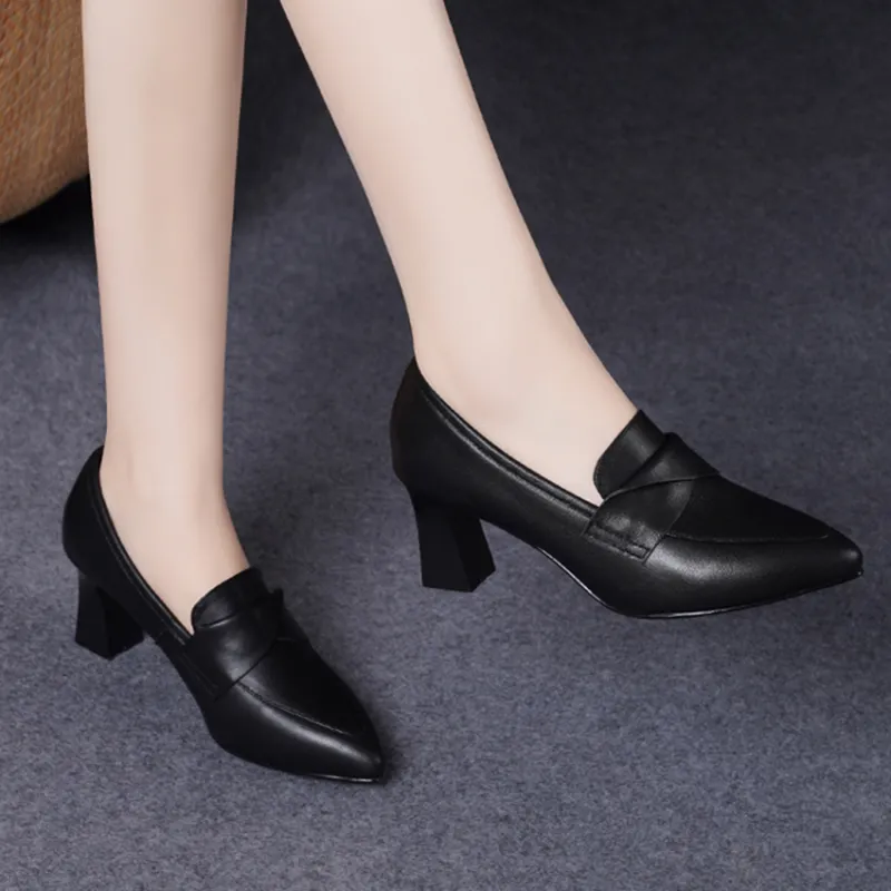 Devanro Chunky Heel High Heels 6.0cm Women's-4