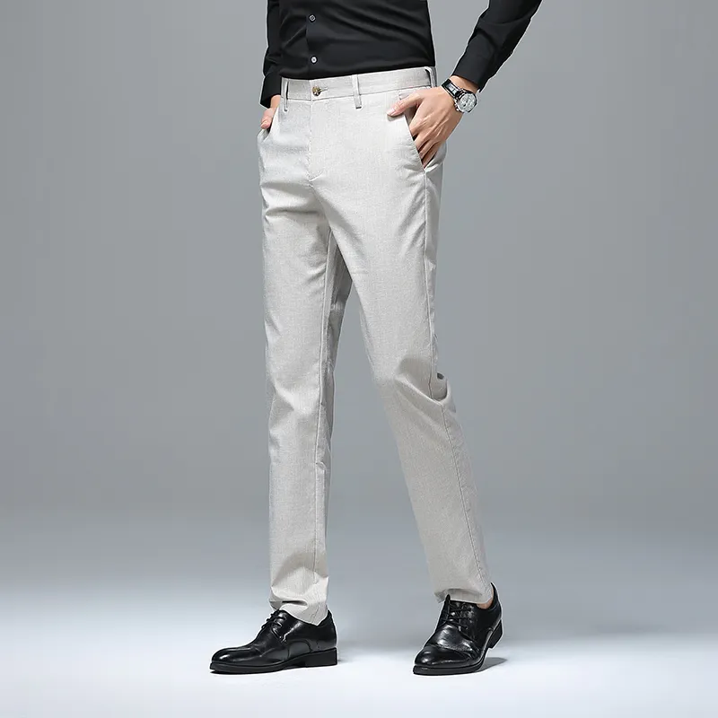 Devanro Casual Pants Men's Khaki-1