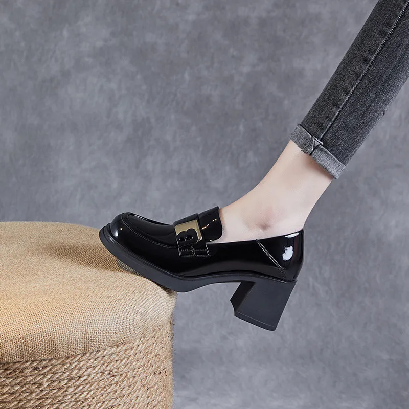 Devanro Chunky Heel High Heels 6.5cm Women's-4