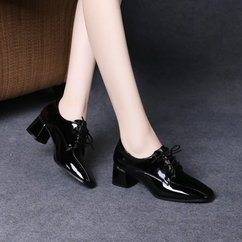Devanro Chunky Heel High Heels 5.0cm Women's-4