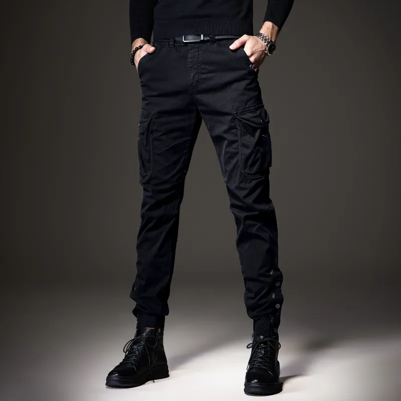 Devanro Casual Pants Men's Black-2