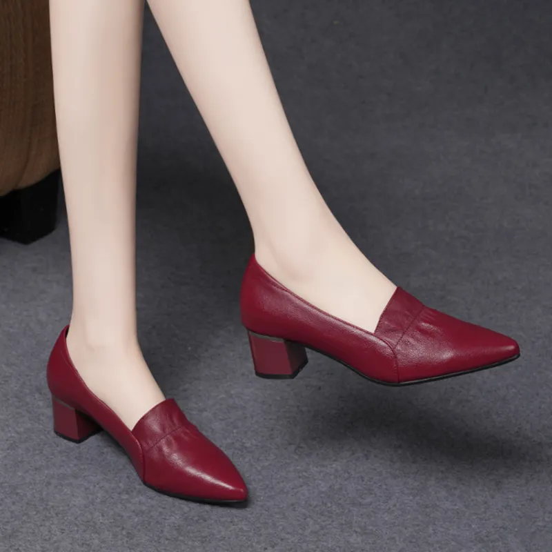 Devanro Chunky Heel High Heels 5.0cm Women's-6