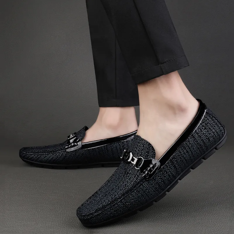 Devanro Men's Casual Shoes Men Low Top Black-8