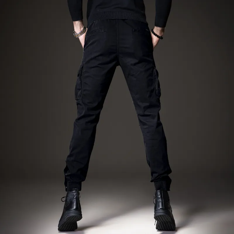 Devanro Casual Pants Men's Black-3